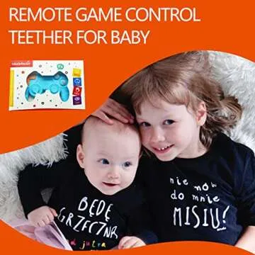 Cool Remote Game Control Teething Toy for Babies 0-6 6-12 Months,Game Controller Teether for Gamer Parents,Baby's First Valentines Day Gifts,Silicone Remote Chew Toys（Blue