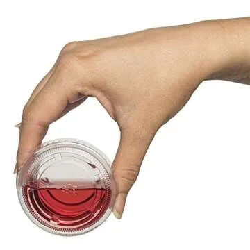 DuraHome Plastic Portion Cups with Lids 2 oz. Pack of 150 Leakproof Jello Shot Cup Mini Containers for Salad Dressing Sauce Condiment Snack Souffle and Salsa, Disposable