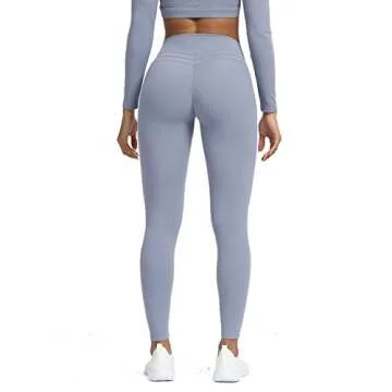 Aoxjox High Waisted Workout Leggings for Women Scrunch Tummy Control Luna Buttery Soft Yoga Pants 26" (Lazuli, Large)