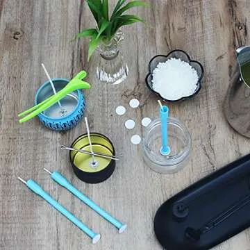 CandMak Candle Wick Kit, 60 Cotton Candle Wicks with Candle Making Tools for Candle Making (Thick 4"+6"+8")
