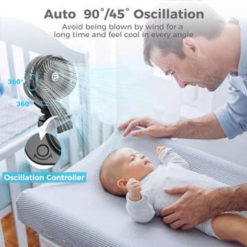 F170 Clip On Fan with 5000 mAh Battery for All Occasions