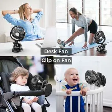 F170 Clip On Fan with 5000 mAh Battery for All Occasions