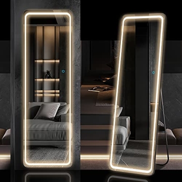 LVSOMT Full Length LED Lighted Mirror - Full Body & Wall Mountable