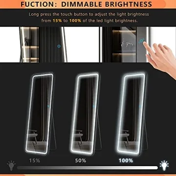 LVSOMT LED Full Length Mirror with Adjustable Lighting