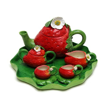 Unique Design Porcelain Miniature Strawberry Fruit Tea Set Mini Home Fairy Garden Figurine Dollhouse...
