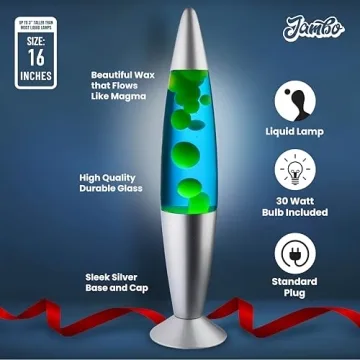 JAMBO 16" Liquid Lamp - Soothing Blue & Green Colors