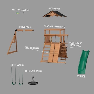 Backyard Discovery Endeavor Cedar Wood Swing Set Playset