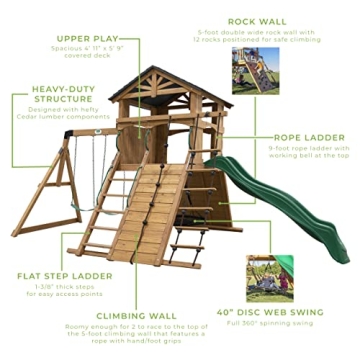 Backyard Discovery Endeavor Cedar Wood Swing Set Playset