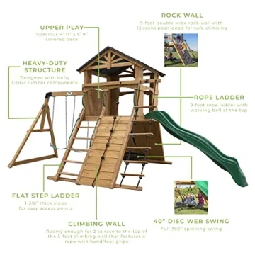 Backyard Discovery Endeavor Cedar Wood Swing Set Playset