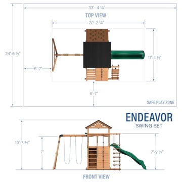 Backyard Discovery Endeavor Cedar Wood Swing Set Playset