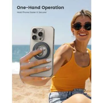 Lamicall Magnetic Phone Ring for iPhone 16/15/14/13 - 360° Rotation Grip Stand