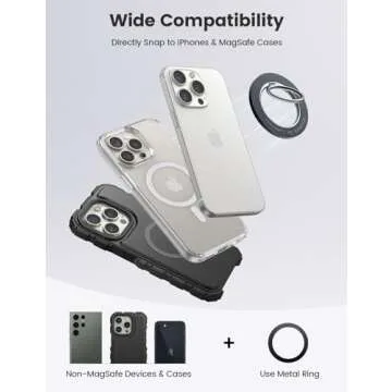 Lamicall Magnetic Phone Ring Holder for iPhone 16 15 14 13