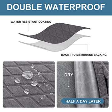 Genina Waterproof Chair Covers for Dining Room Set of 4, Dining Chair Cover Removable Parson Chair S...