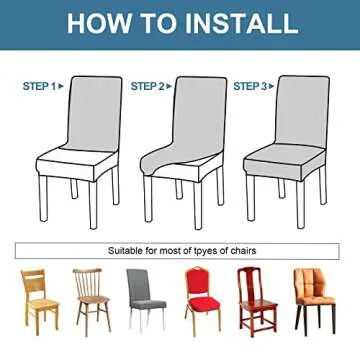 Genina Waterproof Chair Covers for Dining Room Set of 4, Dining Chair Cover Removable Parson Chair Slipcover Chair Protectors Covers for Kitchen (Argyle-Dark Gray, 4 PCS)