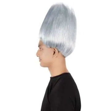 Teen Unisex Straight Cosplay Halloween Troll Wig, Synthetic Soft Fiber Hair, Perfect for your next Festival and Group Anime Party! (Dark Grey)