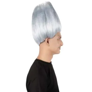 Teen Unisex Straight Cosplay Halloween Troll Wig, Synthetic Soft Fiber Hair, Perfect for your next Festival and Group Anime Party! (Dark Grey)