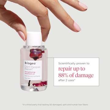 Briogeo Don't Despair, Repair! Strengthening Treatment Oil, Hair Oil Treatment for Dry, Damaged Hair, Helps Seal Split Ends, Enhances Shine, Hydrates, Nourishes, Vegan, Cruelty-Free, 1 fl oz