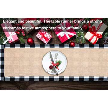 Senneny Christmas Table Runner for Elegant Holiday Decor