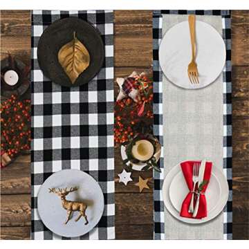 Senneny Christmas Table Runner for Elegant Holiday Decor