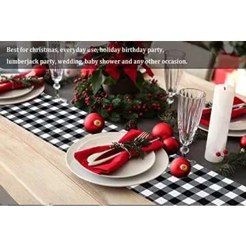 Senneny Christmas Table Runner for Elegant Holiday Decor