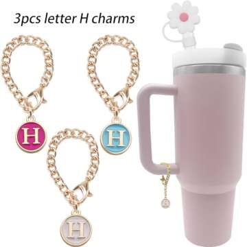 Tovly 6PCS Personalized Straw Covers for Stanley Tumblers