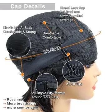 Mofyue Short Human Hair Bob Wigs With Bangs Straight Realistic Scalp Glueless Non Lace Front Wig For Women Wear and Go Blunt Cut Brazilian Natural Bob Wigs 180% Density (Natural Color, 10 Inch)