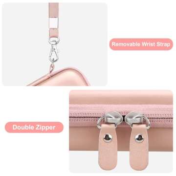 Canboc Hard Carrying Case for Maxone 250GB 320GB 500GB 1TB 2TB Ultra Slim Portable External Hard Drive HDD USB 3.0, Mesh Pocket fits Dongle, Flash Drives, USB Cable, SD Card, Rose Gold