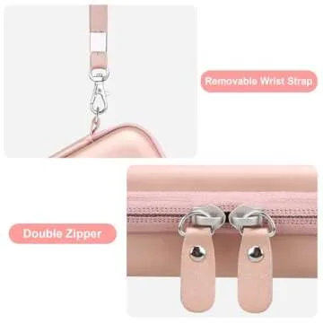 Canboc Hard Carrying Case for Maxone 250GB 320GB 500GB 1TB 2TB Ultra Slim Portable External Hard Drive HDD USB 3.0, Mesh Pocket fits Dongle, Flash Drives, USB Cable, SD Card, Rose Gold