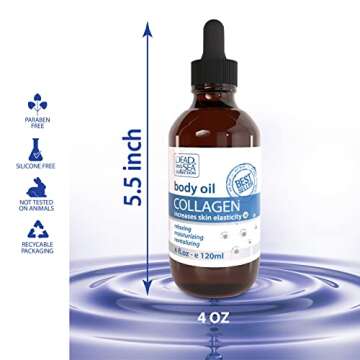 Dead Sea Collection Body Oil with Collagen - 4 fl. oz for Youthful Skin