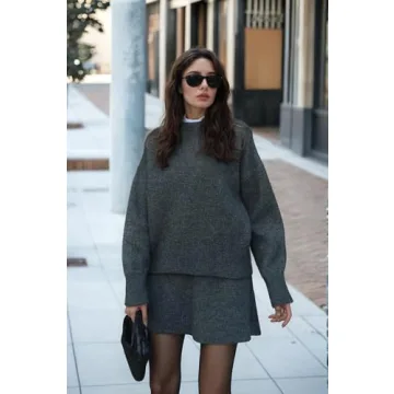 Shop CHARTOU Women Sweater Skirt Sets Elegant 2Pc Outfit