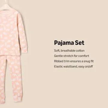 Amazon Essentials x Sofia Grainge Unisex Babies' Snug-Fit Cotton Pajamas, Pack of 2, Pink/Polar Bear...