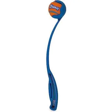Chuckit! Sport 14S Dog Ball Launcher - Includes a 2-inch Diameter Small Ball for Dogs 0-20 Pounds - Manual Tennis Ball Thrower With a Slim Handle - 14-inch Length Chucker