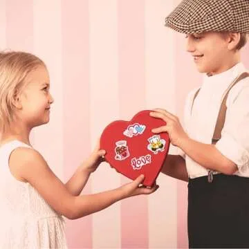 OHOME 91 PCS Valentines Stickers with Giant Coloring Poster - Valentines Day Crafts for Kids - Valentines Day Decorations - Valentines Treats Favors - Valentines Day Gifts for Kids Classroom