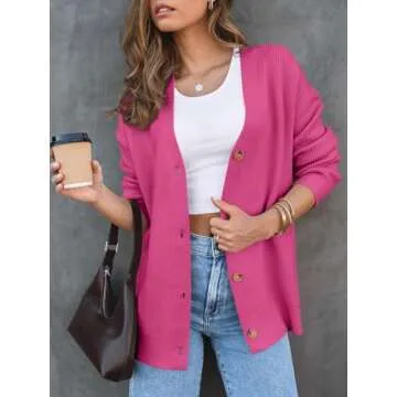 LILLUSORY Women Oversized Cardigan Sweater 2025 Fall Outfits Cloth Fashion V Neck Knit Button Front ...