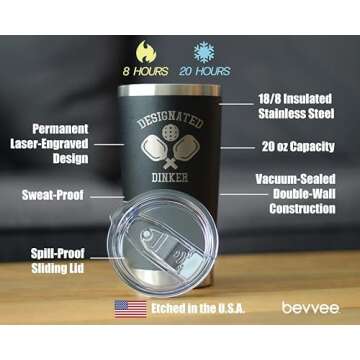 Designated Dinker Insulated Mug | Funny Pickleball Gift
