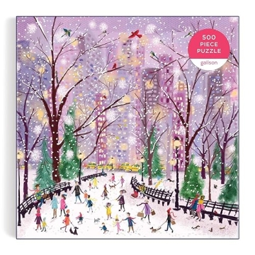 Galison Snowy Night 500 Piece Puzzle - Winter Fun for Everyone