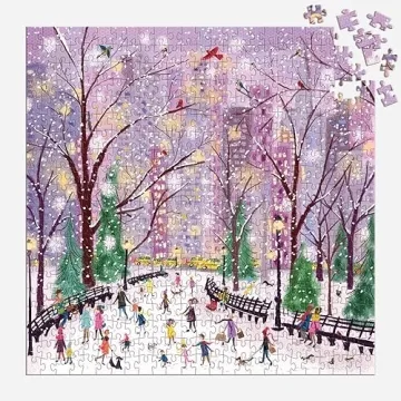 Galison Snowy Night 500 Piece Puzzle - Winter Fun for Everyone