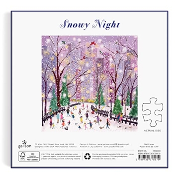 Galison Snowy Night 500 Piece Puzzle - Winter Fun for Everyone