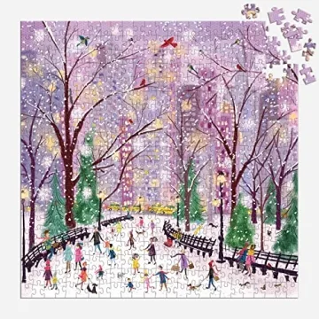 Galison Snowy Night 500 Piece Puzzle - Winter Fun for Everyone