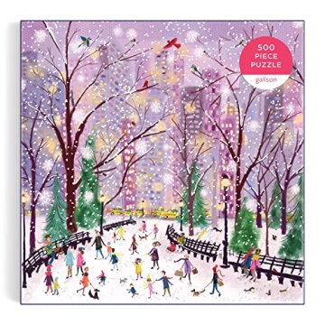 Galison Snowy Night 500 Piece Puzzle - Winter Fun for Everyone