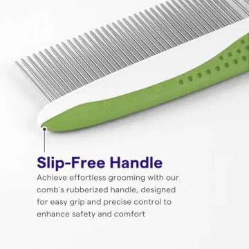 Dog Comb for Removes Tangles and Knots - Cat Comb for Removing Matted Fur - Grooming Tool with Stainless Steel Teeth and Non-Slip Grip Handle - Best Pet Hair Comb for Home Grooming Kit - Ebook Guide