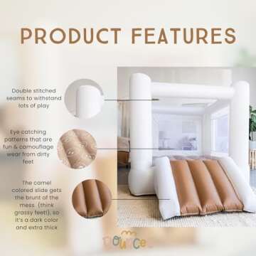 Bouncee Ultimate Bounce House with Slide | Indoor & Outdoor, Durable and Compact Fun for Kids 3-6