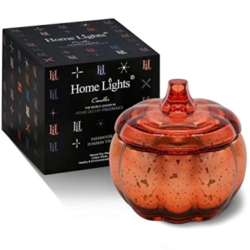 Scented Candles for Home Decoration - Natural Soy Wax Candles - Pumpkin Shaped - Farmhouse Pumpkin Tweed Fragrance | 30 Hour Burn Time | Aromatherapy Candles or Thanksgiving Candle Gift