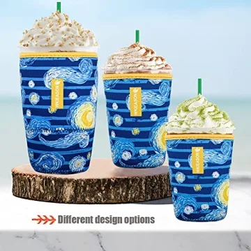Reusable Neoprene Cup Sleeves for Iced Coffee and Beverages