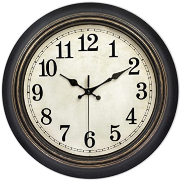 Silent Non-Ticking Retro Wall Clock with Arabic & Roman Numerals - Elegant Vintage Design