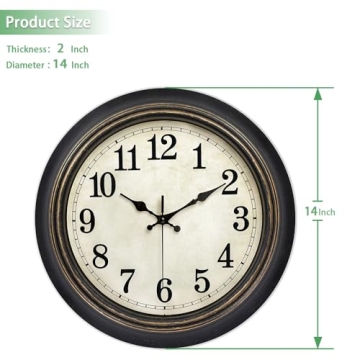 Silent Retro Wall Clock Arabic Roman Numerals Vintage