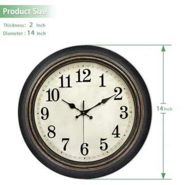 Silent Retro Wall Clock Arabic Roman Numerals Vintage