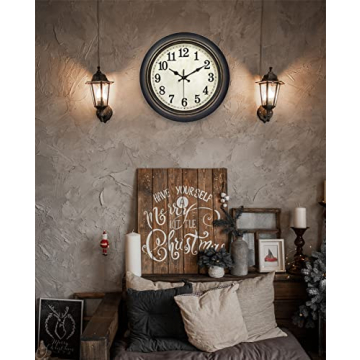 Silent Retro Wall Clock Arabic Roman Numerals Vintage