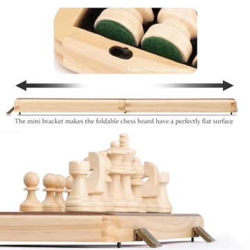 A&A 15 Inch Premium Wooden Chess Set with Checkers