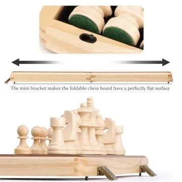 A&A 15 Inch Premium Wooden Chess Set with Checkers